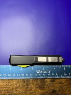Microtech Ultratech D/E OTF Automatic Knife Black and Yellow (3.4" Stonewash)
