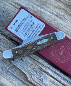CASE XX ** SFO MAGICIAN'S ANTIQUE RATTLESNAKE BARBED WIRE 2024 BONE MEDIUM STOCKMAN