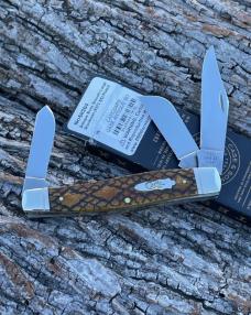 CASE XX ** SFO MAGICIAN'S ANTIQUE RATTLESNAKE BARBED WIRE 2024 BONE LARGE STOCKMAN