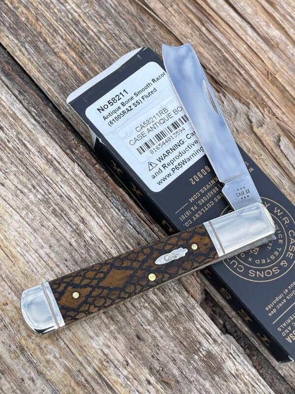 CASE XX ** SFO MAGICIAN'S ANTIQUE RATTLESNAKE BARBED WIRE 2024 BONE RAZOR