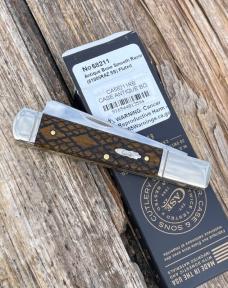 CASE XX ** SFO MAGICIAN'S ANTIQUE RATTLESNAKE BARBED WIRE 2024 BONE RAZOR