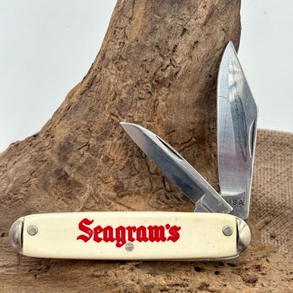 VINTAGE SEAGRAM'S NOVELTY KNIFE CO MADE IN USA 2 BLADE FOLDING JACK KNIFE (175) VINTAGE SEAGRAM'S NOVELTY KNIFE CO MADE IN USA 2 BLADE FOLDING JACK KNIFE (175)