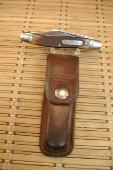 SCHRADE OLD TIMER 858 LUMBERJACK U.S.A. MADE VINTAGE TRIPLE BLADE STOCKMAN FOLDING USED POCKET KNIFE