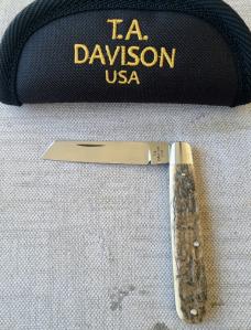 Todd Davison Mammoth Sheepsfoot Straight Jack...3 5/8"..Cpm154..jeweled...pouch...#2546 Rare 