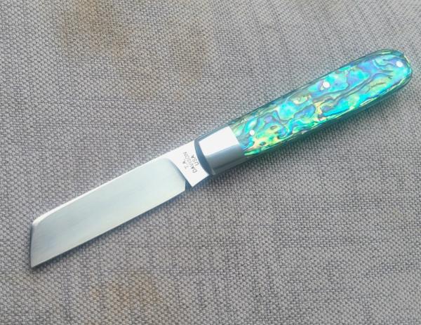 Todd Davison Abalone Sheepsfoot Straight Jack...3 5/8"..Cpm154..coinedged...pouch...#2431  Rare 