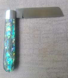 Todd Davison Abalone Sheepsfoot Straight Jack...3 5/8"..Cpm154..coinedged...pouch...#2431  Rare 