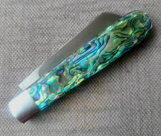 Todd Davison Abalone Sheepsfoot Straight Jack...3 5/8"..Cpm154..coinedged...pouch...#2431  Rare 