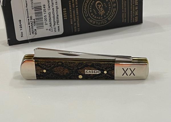 Case XX Razor Antique Bone Snake Skin Etched 62005RAZ SS