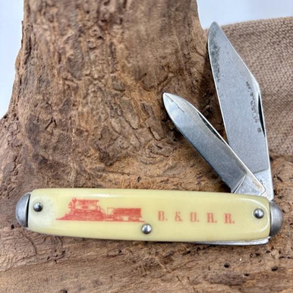 Baltimore & Ohio R.R. Railroad USA  2 Blade Advertising Novelty Knife (157)