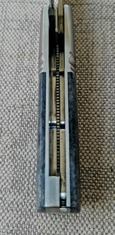 Vincenzo Balistreri 2 Blade Barlow, Clip & coping..Black Buffalo Bone scales..N690...coa and slip 