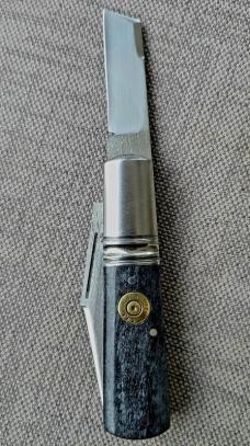 Vincenzo Balistreri 2 Blade Barlow, Clip & coping..Black Buffalo Bone scales..N690...coa and slip 