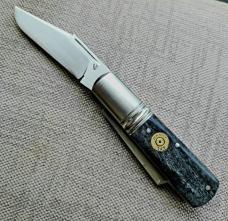 Vincenzo Balistreri 2 Blade Barlow, Clip & coping..Black Buffalo Bone scales..N690...coa and slip 