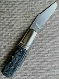 Vincenzo Balistreri 2 Blade Barlow, Clip & coping..Black Buffalo Bone scales..N690...coa and slip 