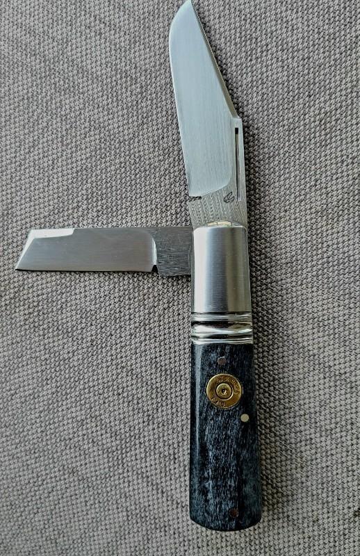 Vincenzo Balistreri 2 Blade Barlow, Clip & coping..Black Buffalo Bone scales..N690...coa and slip 