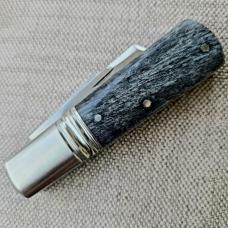 Vincenzo Balistreri 2 Blade Barlow, Clip & coping..Black Buffalo Bone scales..N690...coa and slip 
