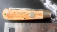 NIB/NOS Vintage Parker Cut. Co.1980's Bullet Knife Bone Handled Trapper Japan