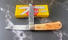 NIB/NOS Vintage Parker Cut. Co.1980's Bullet Knife Bone Handled Trapper Japan