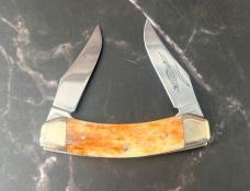 NIB/NOS 1980s Parker Cut Co Japan Appaloosa Bone 2 Blade Mini Muskrat 1047-SB