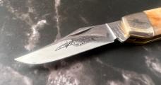 NIB/NOS 1980s Parker Cut Co Japan Appaloosa Bone 2 Blade Mini Muskrat 1047-SB