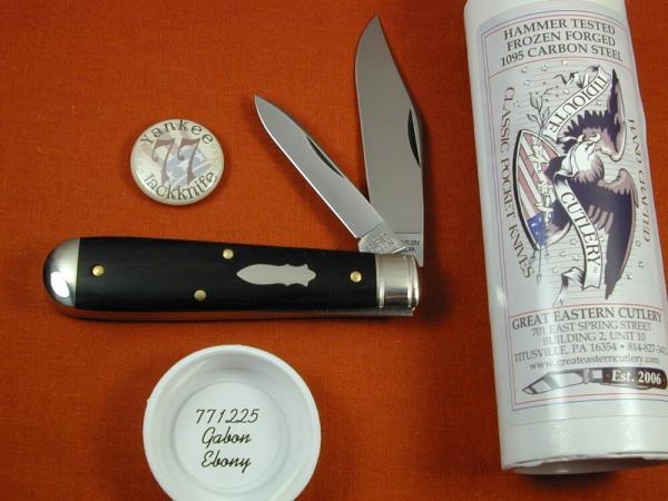 Great Eastern Cutlery GEC Tidioute Smooth Gabon Ebony Wood Yankee Jack Knife NIT USA 771225 Great Eastern Cutlery GEC Tidioute Smooth Gabon Ebony Wood Yankee Jack Knife NIT USA 771225
