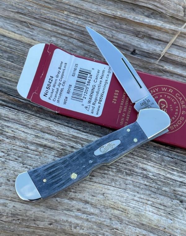 CASE XX ** POCKET WORN GRAY BONE CRANDALL JIGGED 2025 COPPERLOCK CASE XX ** POCKET WORN GRAY BONE CRANDALL JIGGED 2025 COPPERLOCK