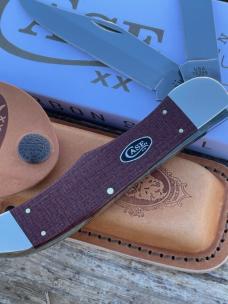 CASE XX ** 2025 DARK RED BURLAP MICARTA LARGE FOLDING HUNTER