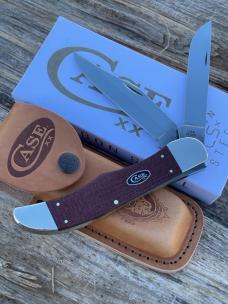 CASE XX ** 2025 DARK RED BURLAP MICARTA LARGE FOLDING HUNTER