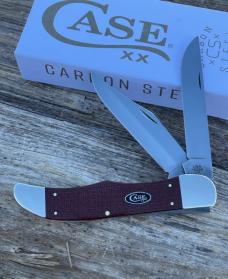 CASE XX ** 2025 DARK RED BURLAP MICARTA LARGE FOLDING HUNTER