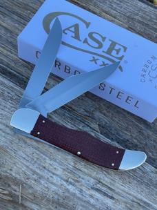 CASE XX ** 2025 DARK RED BURLAP MICARTA LARGE FOLDING HUNTER
