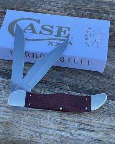 CASE XX ** 2025 DARK RED BURLAP MICARTA LARGE FOLDING HUNTER