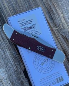 CASE XX ** 2025 DARK RED BURLAP MICARTA LARGE FOLDING HUNTER