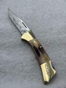 Case XX 1984 6 Dot Mako P158-LSSP Sportsman Lock Back Stag Folder Made In USA New In Box