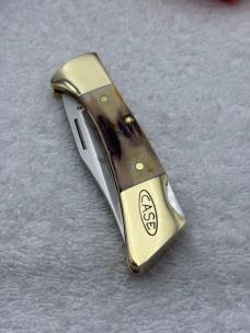Case XX 1984 6 Dot Mako P158-LSSP Sportsman Lock Back Stag Folder Made In USA New In Box
