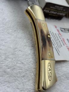 Case XX 1984 6 Dot Mako P158-LSSP Sportsman Lock Back Stag Folder Made In USA New In Box