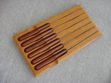 Bargain!  Vintage BOKER Tree Brand, Stainless, 6 piece Steak Knife Set with Wood Tray Holder