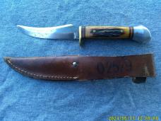 Jr Buffalo Skinner F.A. Bower Stag Fixed Blade Germany Bird & Trout Knife