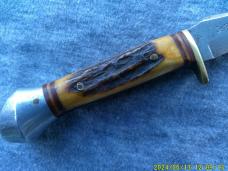 Jr Buffalo Skinner F.A. Bower Stag Fixed Blade Germany Bird & Trout Knife