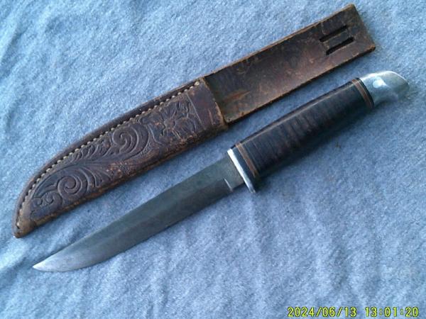 Kinfolks USA Bird & Trout knife #332S Leather Handle