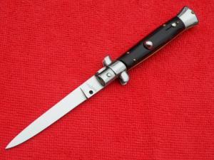 Rare 8" Vintage Italian Stiletto Blackhorn handles *Rosa Uliana Primo* in diamond stamp