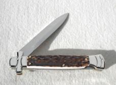 NEW A.G.A. CAMPOLIN 9" MALTESE GENUINE STAG MODIFIED BAYONET BLADE NICKEL SILVER BOLSTERS