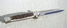NEW A.G.A. CAMPOLIN 9" MALTESE GENUINE STAG MODIFIED BAYONET BLADE NICKEL SILVER BOLSTERS
