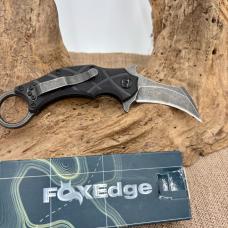 Fox Edge The Claw Emerson Wave LinerLock Karambit Knife Black G10 Handle FE-016B