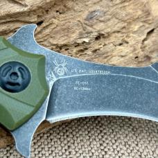 Fox Edge The Claw Emerson Wave LinerLock Karambit Knife Green G10 Handle FE-017B