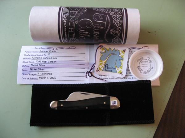 DANIELS FAMILY KNIFE BRANDS-TITUSVILLE CUTLERY-ROOSTER COMB BUFFALO HORN #3 DANIELS FAMILY KNIFE BRANDS-TITUSVILLE CUTLERY-ROOSTER COMB BUFFALO HORN #3