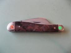   DANIELS FAMILY KNIFE BRANDS-TITUSVILLE CUTLERY-ROOSTER COMB-NATURAL BURL #1