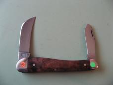   DANIELS FAMILY KNIFE BRANDS-TITUSVILLE CUTLERY-ROOSTER COMB-NATURAL BURL #2