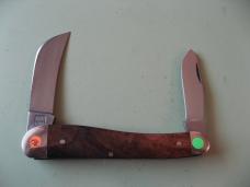   DANIELS FAMILY KNIFE BRANDS-TITUSVILLE CUTLERY-ROOSTER COMB-NATURAL BURL #3