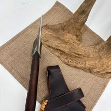 H&B Forge USA Hand Forged High Carbon Steel Bearded Carving Axe w Leather Sheath