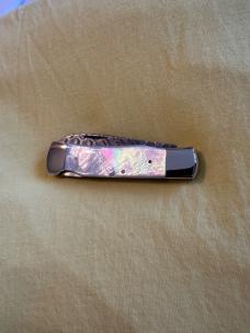 Weidmannsheil Mother of Pearl Collector w/Awesome & Unique Damascus Blade.Absolutely Stunning knife!