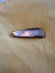 Weidmannsheil Mother of Pearl Collector w/Awesome & Unique Damascus Blade.Absolutely Stunning knife!